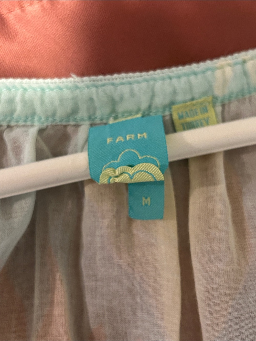 FARM Rio Pastel Floral Peasant Blouse in Light Aqua - Picture 5 of 5